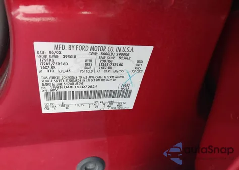 2002 Ford Excursion Xlt z USA, uszkodzony, nr VIN 1FMNU40L12ED70824